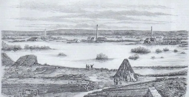 photo  gravures d’une époque où l’on prenait peu de photos : début 1856, la loire envahit la vallée de l’authion et inonde les ardoisières de trélazé.  &copy;  co 