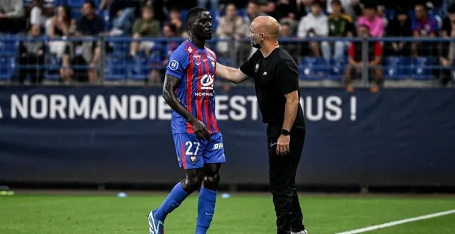 photo  expulsé en fin de match face à aubagne (3-0), dieudonné gaucho va manquer le déplacement à quevilly rouen, vendredi 15 août 2025 (19 h 30).  &copy;  martin roche / ouest-france 