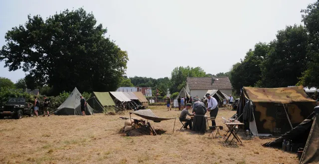 photo  à berjou (orne), la reconstitution d’un camp militaire de 1944 est ouverte depuis le 15 août et jusqu’au 17 août 2025.  &copy;  ouest-france 