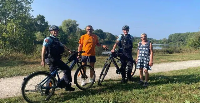 photo  des patrouilles à vélo ont été effectuées près de l’étang de la croix-lamirault.  &copy;  ouest-france 