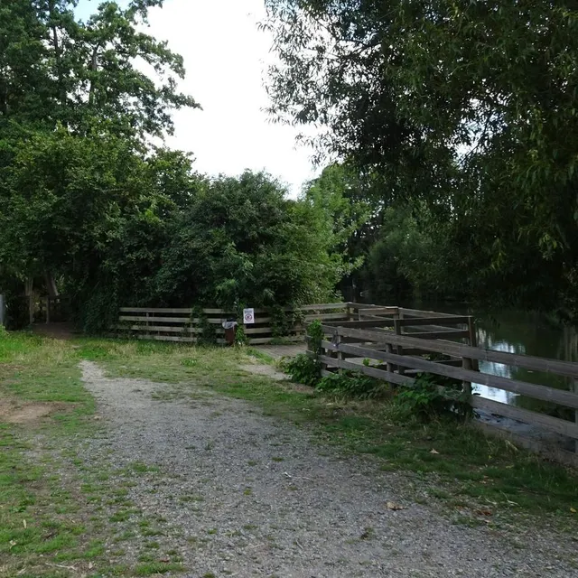 photo au bout de l’impasse des rosiers, la sarthe apparaît. un ponton aménagé pour les personnes à mobilité réduite et la pêche, dégage de belles vues sur l’amont et l’aval de la rivière.  ©  ouest-france