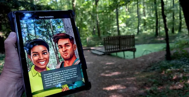 photo  tout au long du parcours a l’école de la forêt, le soutien numérique apporte des informations passionnantes.  &copy;  ouest-france 