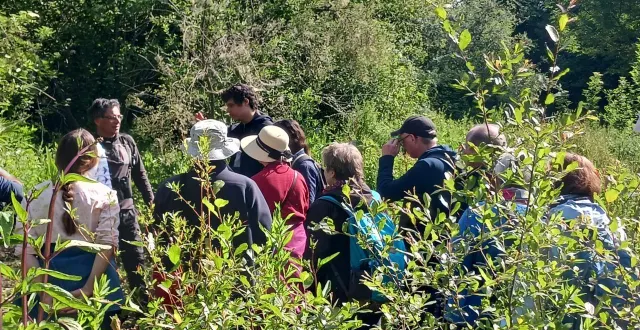 photo  vincent chauchet, bénévole pour la lpo, donne des explications au public.  &copy;  ouest-france 