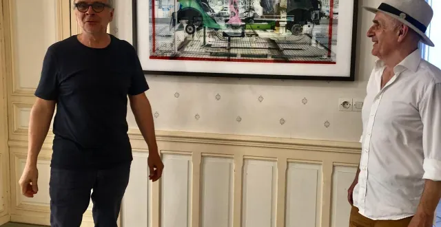 photo  stéphane couturier et olivier beer, lors du passage à l’aigle de l’auteur des séries « melting ».  &copy;  ouest-france 