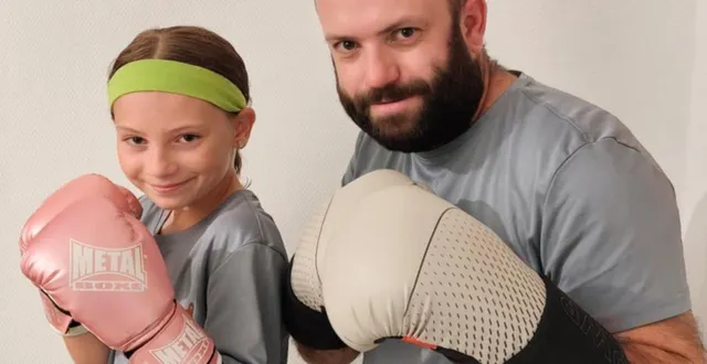 photo  maïwenn bocquenet-lomenech et son papa christophe, nouveau président de la savate ruaudin.  &copy;  le maine libre 