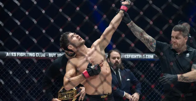 photo  axel sola lors d’un combat à nice, le 18 janvier 2025.  &copy;  xavier duvot, hans lucas via afp 