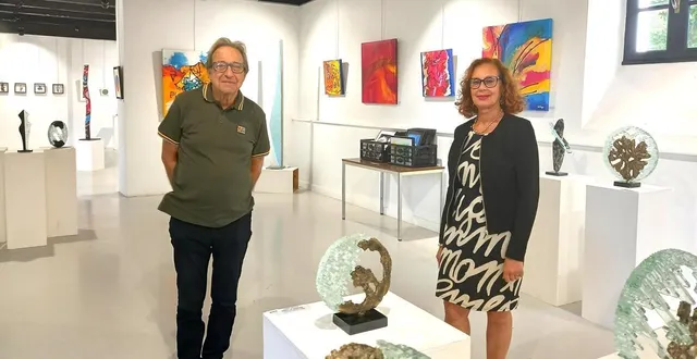 photo  les 2 artistes, françois agate et liliane balthazar, exposent à l’espace artistique de l’anjou jusqu’à dimanche 31 août.  &copy;  ouest-france 