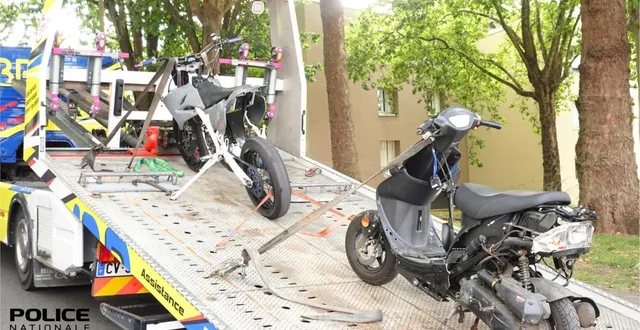 photo  les policiers du mans ont procédé à la saisie d’une moto et d’un scooter dans le quartier des ronceray-glonnières, mardi 26 août 2025.  &copy;  police nationale 