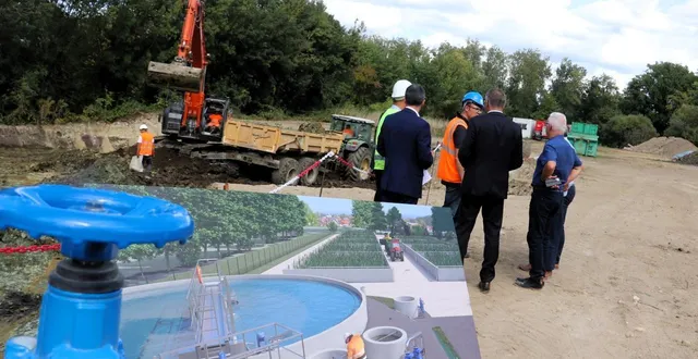 photo  longué-jumelles, jeudi 28 août 2025. les travaux de la nouvelle station d’épuration ont débuté en juillet 2025 et devraient être achevés en fin septembre 2026.  &copy;  co - matthieu gruaz-toussaint 