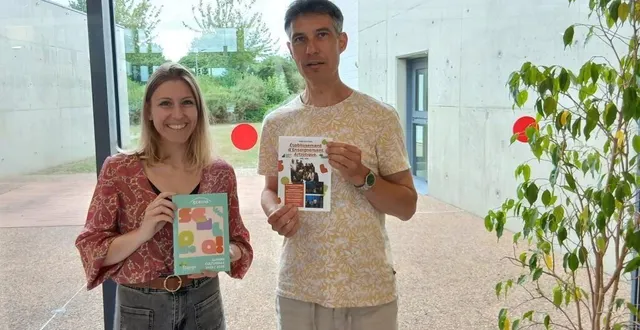 photo  justine massé, chargée d’accueil à scélia, et cyril mudry, directeur de l’eea.   &copy;  le maine libre 