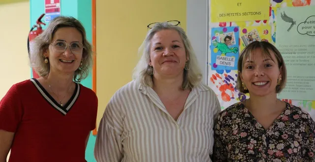 photo  fanny cabanis (au milieu) reprend sa place de directrice de l’école andré-fertré à la flèche (sarthe).  &copy;  ouest-france 