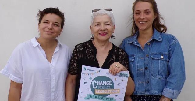 photo  de gauche à droite : lisa hersant, viviane benyakhou et camille laucagne présentent les changements de la fête des associations.  &copy;  le maine libre 