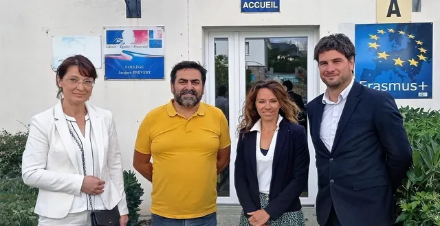 photo  paulina tchébounina, secrétaire générale, jean-paul varao, conseiller principal d’éducation, jennifer gautier, cheffe d’établissement adjointe et turk maillard, le principal.  &copy;  ouest-france 