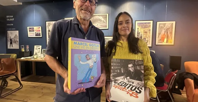 photo  le mans, mercredi 3 septembre 2025. samuel chauveau et sarah vivier, nouvelle responsable de l’espace bis, ont réussi à attirer des auteurs de renom pour cette fin d’année 2025.  &copy;  le maine libre 