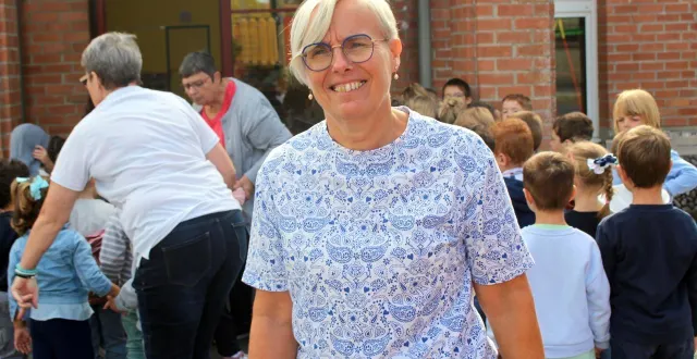 photo  christelle choplin a effectué sa trentième rentrée à mayet.  &copy;  le maine libre 