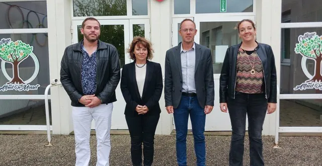 photo  de gauche à droite : fabien viviant, secrétaire général ; anne-laure girault, directrice ; fabien courcier, principal adjoint et hélène troadec, conseillère principale d’éducation.  &copy;  ouest-france 