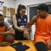 photo  marie dodard combine son métier de kiné pour l’équipe du msb à sa passion, comme joueuse de basket en n3 avec coulaines. 