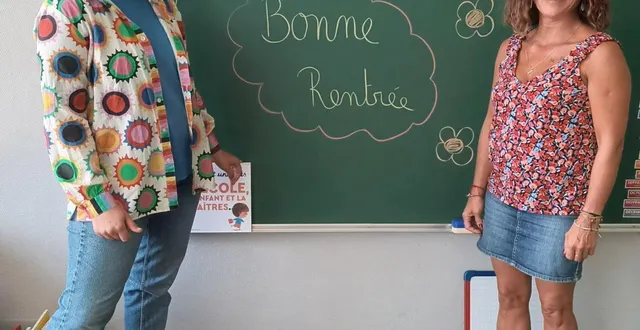 photo  luisa milleau, nouvelle enseignante, en compagnie de la directrice, laétitia gohier.  &copy;  ouest-france 