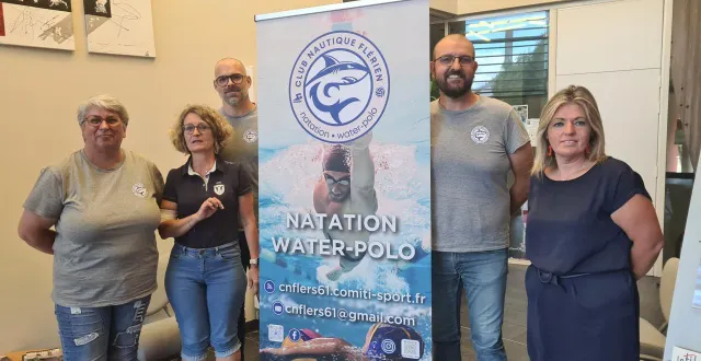 photo  clothilde coupard, cécile bonte, thomas dufay, élodie champin et samuel huet, les responsables du club nautique flérien ont présenté la future saison.  &copy;  ouest-france 