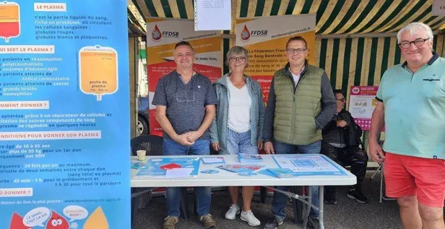 photo  françois roumier, président de l’association des donneurs de sang, avec une partie de son équipe.  &copy;  ouest-france 