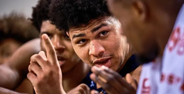 photo  ugo doumbia, lors du quart de finale de l’euro u20 contre la serbie, le 13 juillet 2023, à heraklion (grèce).  &copy;  fiba 