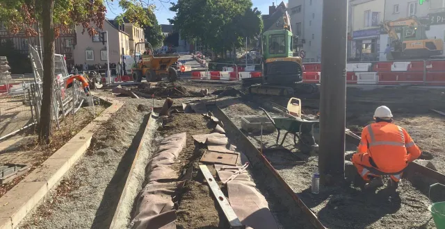 photo  un des chantiers des chronolignes, ici place de l’eperon au mans (sarthe).  &copy;  ouest-france 