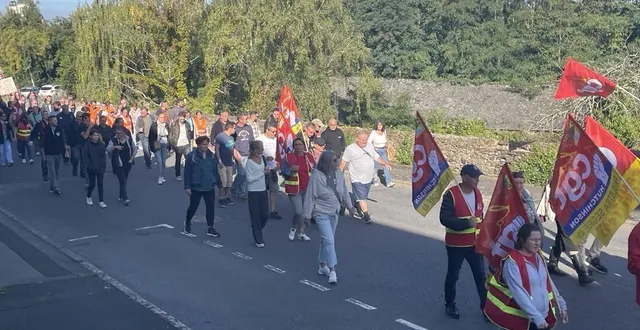 photo  une manifestation à segré, ce jeudi 18 septembre.  &copy;  ouest-france 