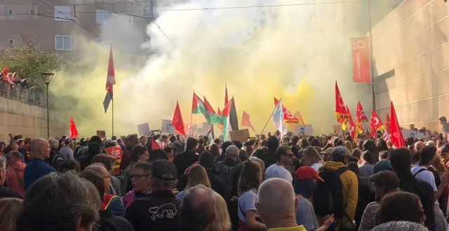 photo  la manifestation au mans (sarthe) ce jeudi 18 septembre 2025, a réuni près de 4 000 personnes.  &copy;  ouest-france 