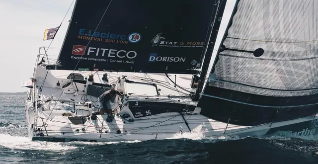 photo  hugo cardon sur son voilier sarth’atlantique.  &copy;  noémie catalano 