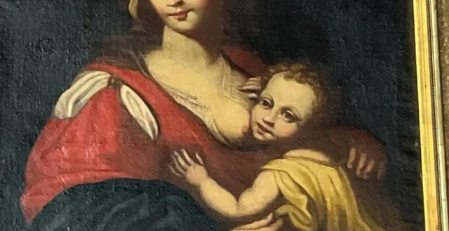 photo sainte-gauburge-sainte-colombe. les tableaux restaurés présentés dans l’église 