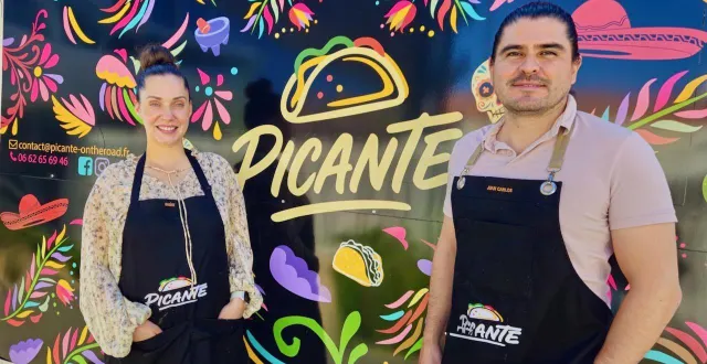 photo  fourbus mais contents, nadège et juan-carlos viennent de terminer leur premier service.  &copy;  le maine libre 