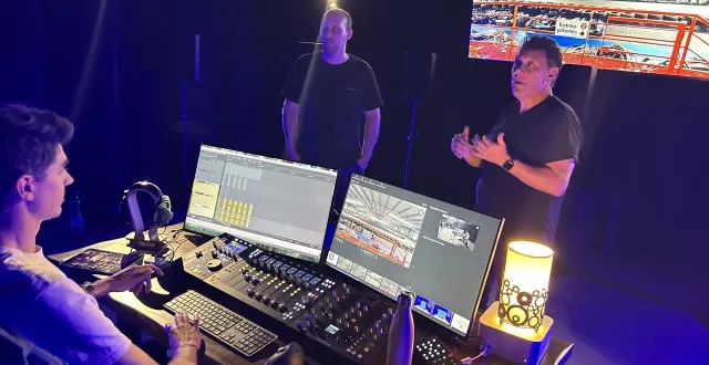 photo  jérémy riteau, dirigeant de nt event, et joachim garraud, présentent à des professionnels le studio mix lab 360, à parigné-l’évêque  &copy;  le maine libre 