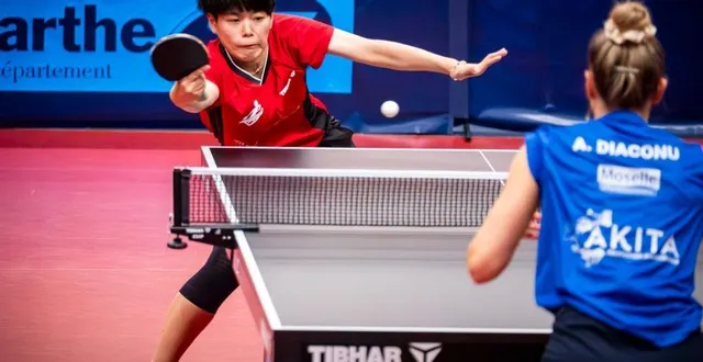 photo  la japonaise kotomi omoda lors de la rencontre entre le mans sarthe tt et metz tt, le vendredi 19 septembre.  &copy;  dominique breugnot 