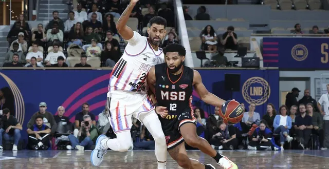 photo  avec 19 points, le meneur manceau trevor hudgins aura été l’un des artisans de la victoire mancelle face à paris, le 20 septembre 2025.  &copy;  maxppp 