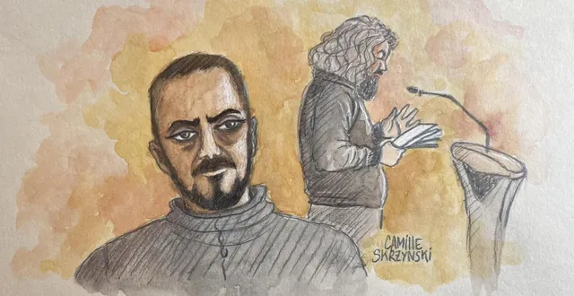 photo  à gauche, cyril aouni, tandis que l’expert psychologue jacques pezeril (à droite) témoigne à la barre de la cour d’assises de l’orne.  &copy;  camille skrzynski 