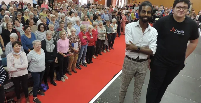 photo  kevin et benjamin lors de la journée chantante de 2024.  &copy;  dr 