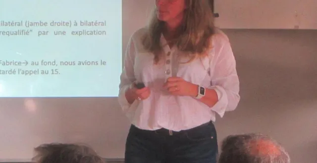 photo  emmanuelle pirany a fait une présentation de son retour d’expérience après un accident de décompression lors d’une plongée.  &copy;  ouest-france 