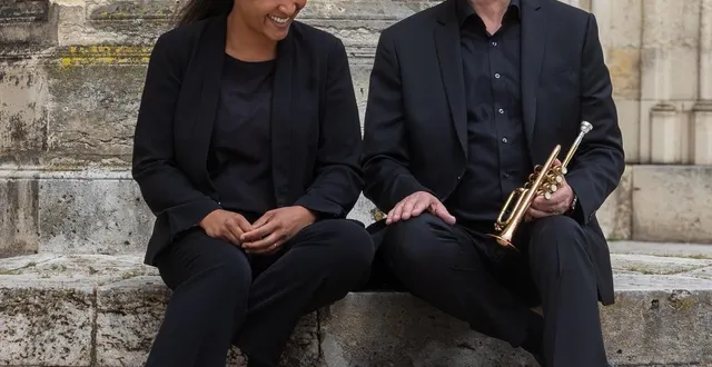 photo  le duo hormê, orgue et trompette, avec pauline koundouno-chabert et jean pradère.  &copy;  dr 
