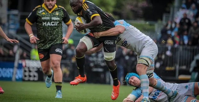 photo  judicaël cancoriet est titulaire au sein de la troisième ligne du stade rochelais pour le duel face à perpignan, samedi 27 septembre 2025.  &copy;  co - jordan magneron 