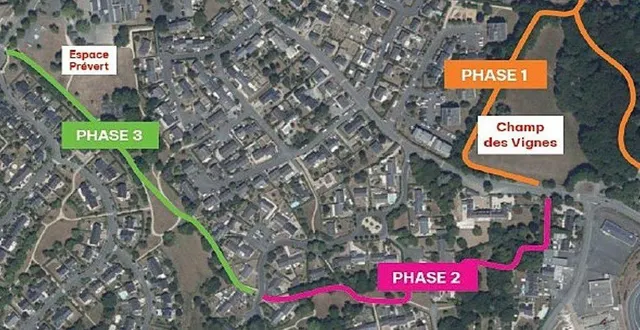 photo  trois phases de travaux sur la liaison douce de beaucouzé..  &copy;  mairie de beaucouzé 