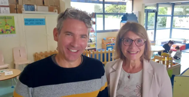 photo  thomas piron, directeur de la coopération territoriale et béatrice grinda, élue en charge de la petite enfance.  &copy;  le maine libre 