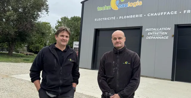 photo  olivier prins et benjamin moreau forment le binôme de l’entreprise techn’eau logis à alençon (orne).  &copy;  ouest-france 