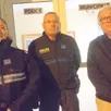 photo  de gauche à droite : la brigadière-cheffe principale, élisabeth choffel, responsable du service ; le brigadier-chef, laurent le coq et guy midy, adjoint à la population, vendredi soir, lors du départ en patrouille de nuit. 