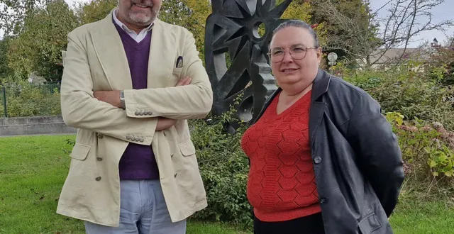photo  françois canat, le principal et delphine laurent, adjointe-gestionnaire du collège.  &copy;  ouest-france 