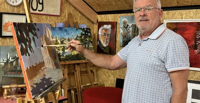 photo  dans son atelier, jean-pierre bredoux, invité d’honneur de cette exposition, privilégie une peinture figurative et colorée, où la lumière est toujours présente.  &copy;  ouest-france 