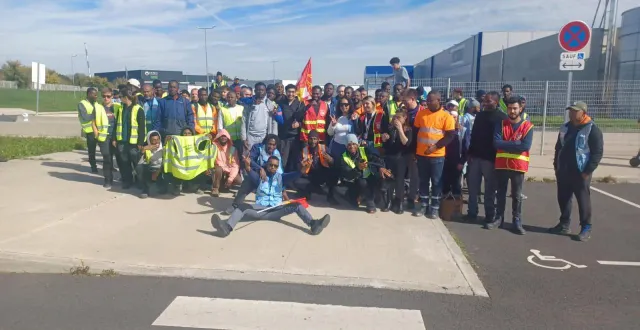 photo  le débrayage au sein de l’entreprise kuehne nagel logistique, à verrières-en-anjou (maine-et-loire), a démarré ce jeudi 2 octobre.  &copy;  dr 