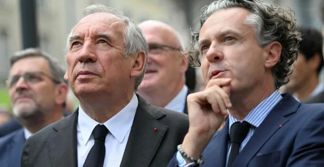 photo  christophe béchu, maire d’angers, le 24 juillet 2025, avec françois bayrou, alors premier ministre.  &copy;  thomas brégardis / ouest-france 
