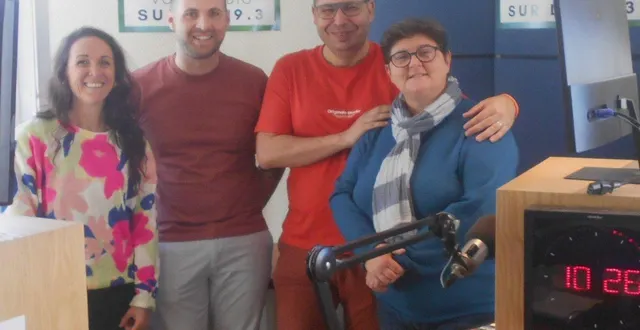 photo  de gauche à droite : frédérique courlay, nouvellement arrivée ; aurélien bouclet, le trésorier ; elvis kabaklija, le président, et valérie cascio, journaliste.  &copy;  ouest-france 