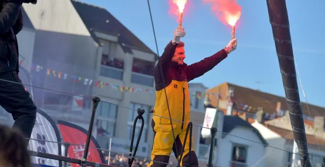 photo  charlie dalin, vainqueur du vendée globe le 14 janvier 2025 aux sables-d’olonne.  &copy;  co - marie delage 