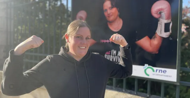 photo  jennifer derouet a participé à un projet photo exposé sur les grilles du conseil départemental de l’orne, dans le cadre d’octobre rose.  &copy;  ouest-france 